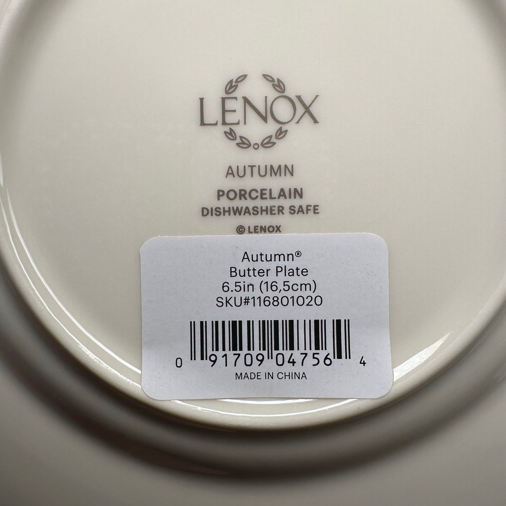 Lenox Autumn Porcelain Butter‎ Plates 6.5 Inch Set of 4 Gold Trim Raised Enamel - Picture 5 of 8